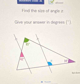 Bookwork code: 3E allowed
Find the size of angle x.
Give your answer in degrees (^circ ).
Jaam