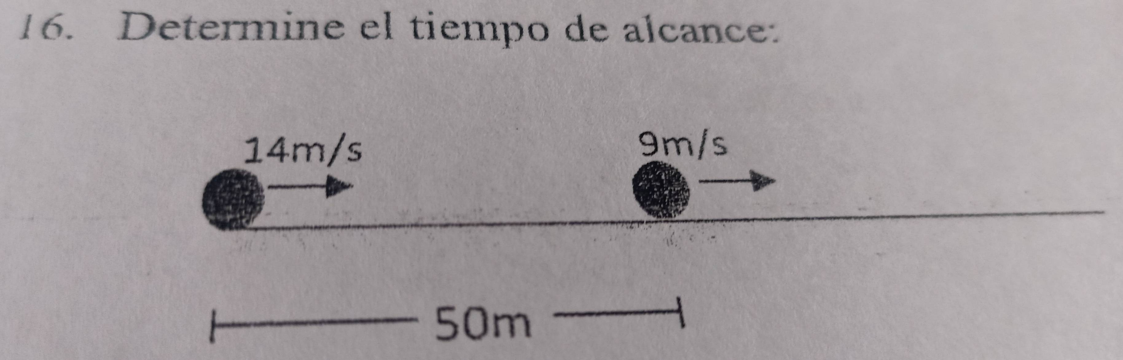 Determine el tiempo de alcance: