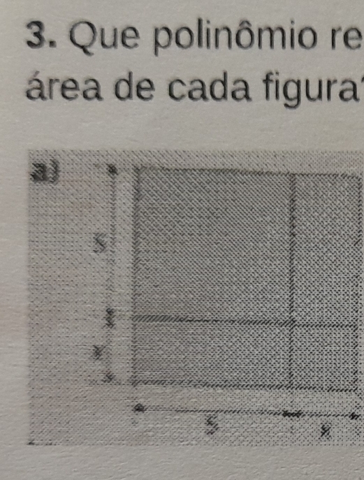 Que polinômio re 
área de cada figura 
a) 
a