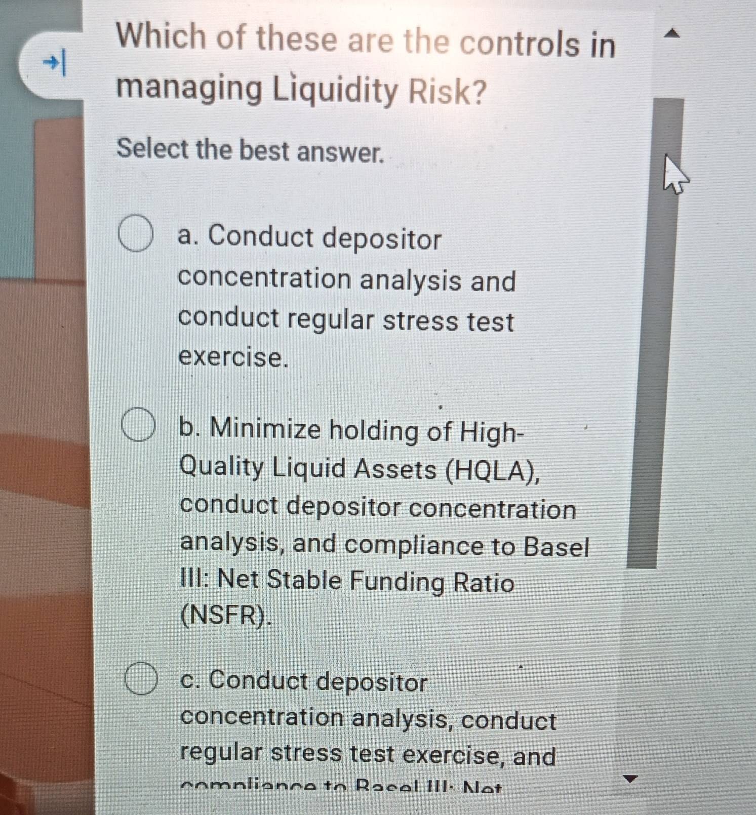 Selesai:Which of these are the controls in managing Liquidity Risk ...