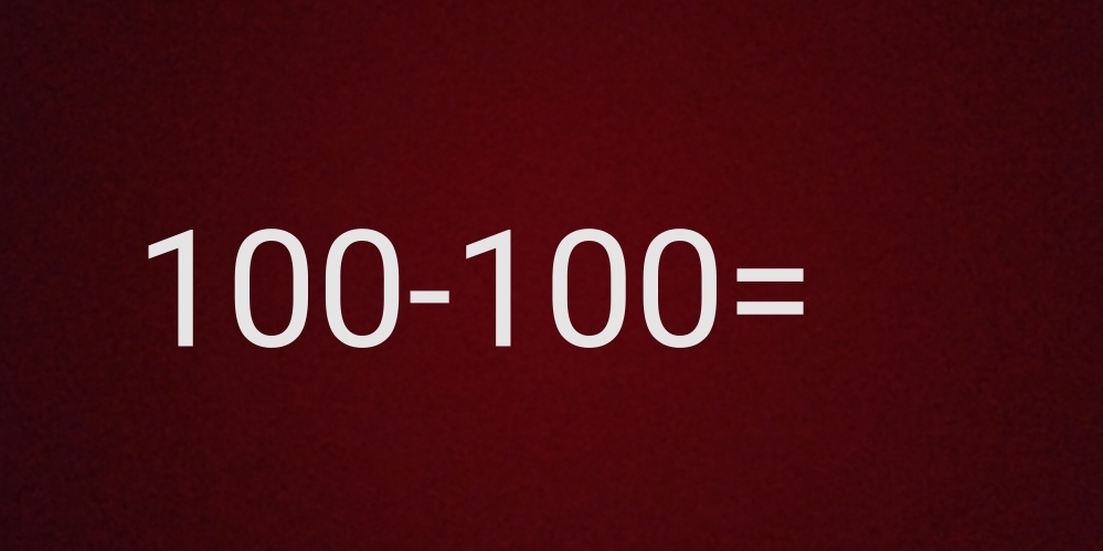 100-100=