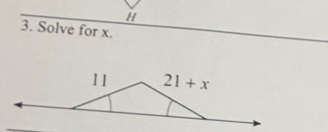 Solve for x.