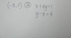 (-3,2) A x+4y=1
y-x=4