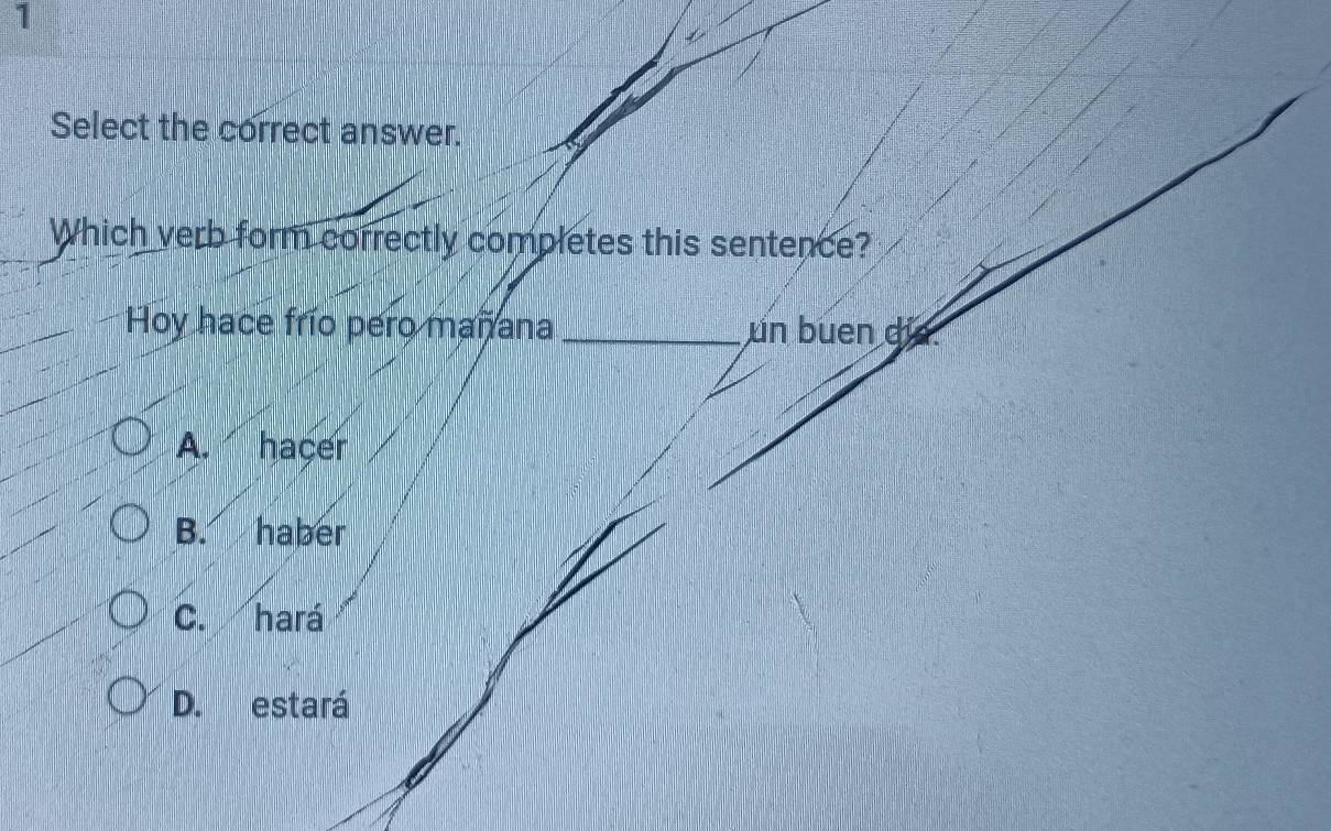 Solved: Select the correct answer. Which verb form correctly completes ...