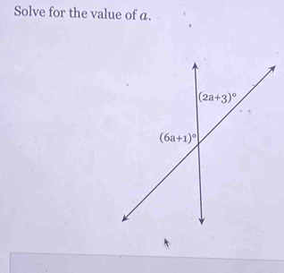 Solve for the value of a.