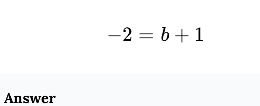 -2=b+1
Answer