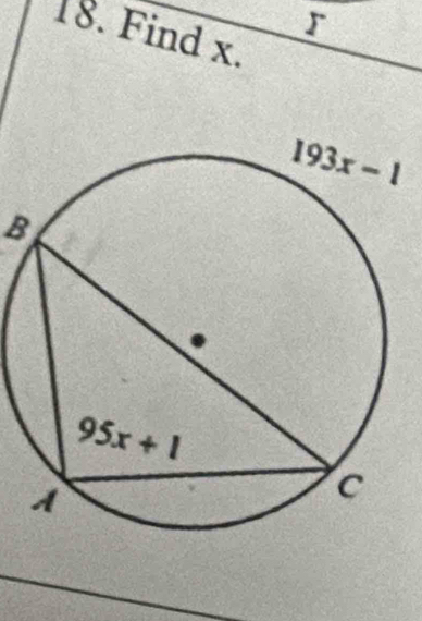 Find x.
B