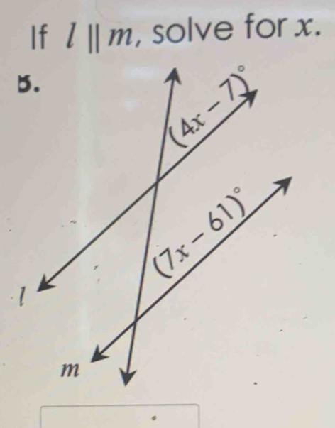 If l||m , solve for x.