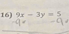 9x-3y=5