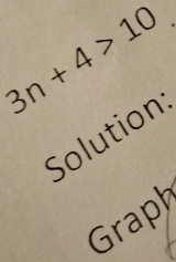 3n+4>10
Solution: 
Graph