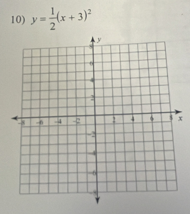 y= 1/2 (x+3)^2
x