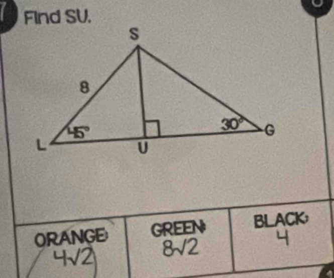 Find SV.
ORANGE: GREEN BLACK;
8sqrt(2)