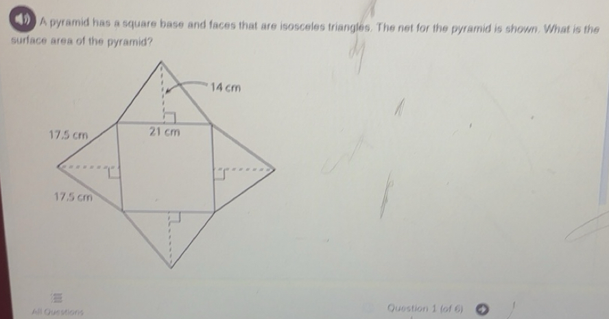 Solved: ( A pyramid has a square base and faces that are isosceles ...