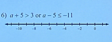 a+5>3 or a-5≤ -11