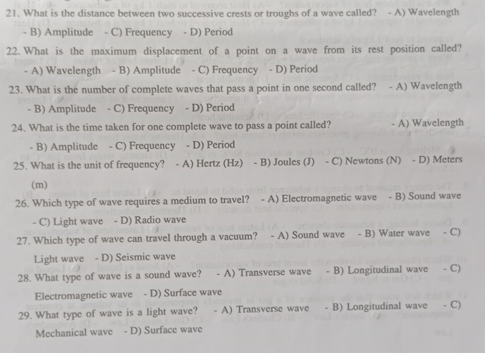 Solved: What is the distance between two successive crests or troughs ...