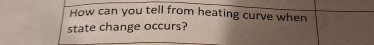 How can you tell from heating curve when 
state change occurs?