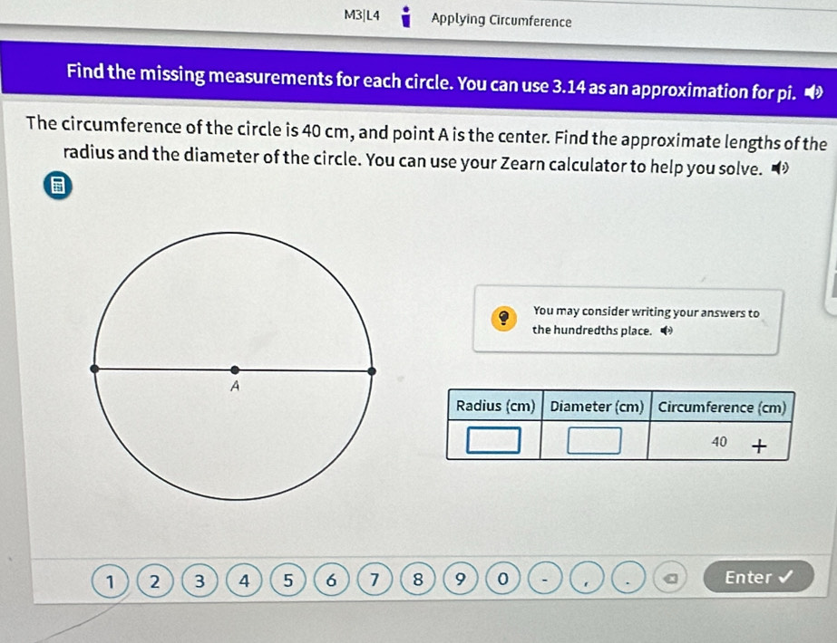Solved: M3|L4 Applying Circumference Find the missing measurements for ...