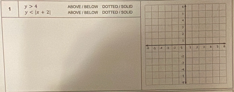 1 y>4
ABOVE / BELOW DOTTED / SOLID
y ABOVE / BELOW DOTTED / SOLID