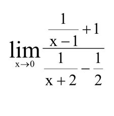 limlimits _xto 0frac  1/x-1 +1 1/x+2 - 1/2 