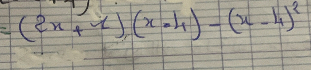 =(2x+x)(x-4)-(x-4)^2