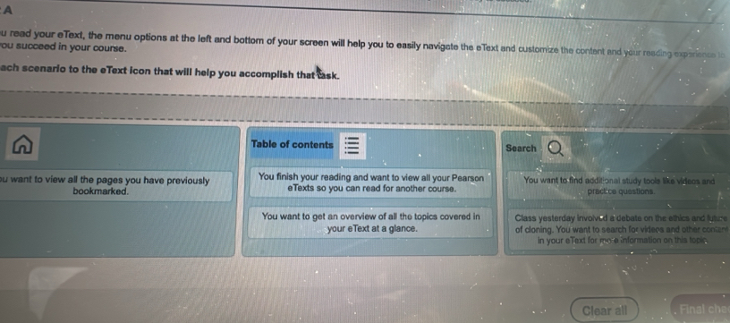 Solved: A u read your eText, the menu options at the left and bottom of ...