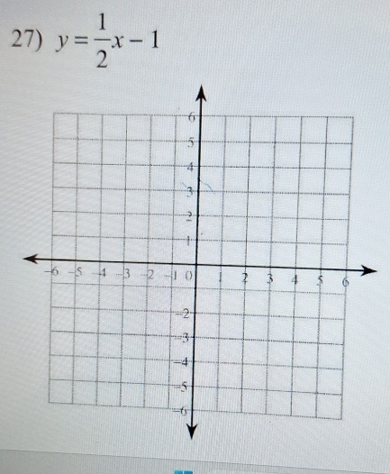 y= 1/2 x-1