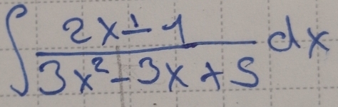 ∈t  (2x+1)/3x^2-3x+5 dx