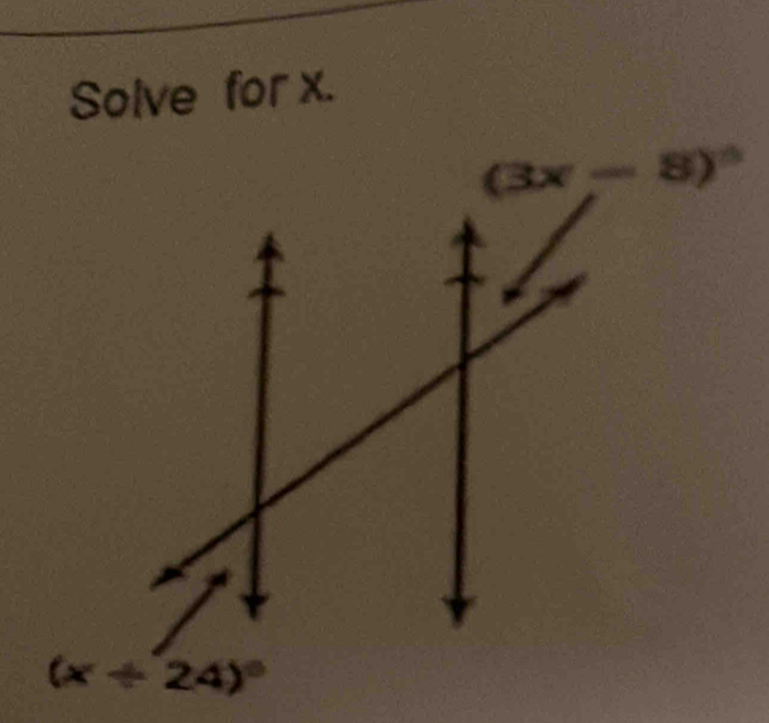 Solve for x.
(x+24)^circ 