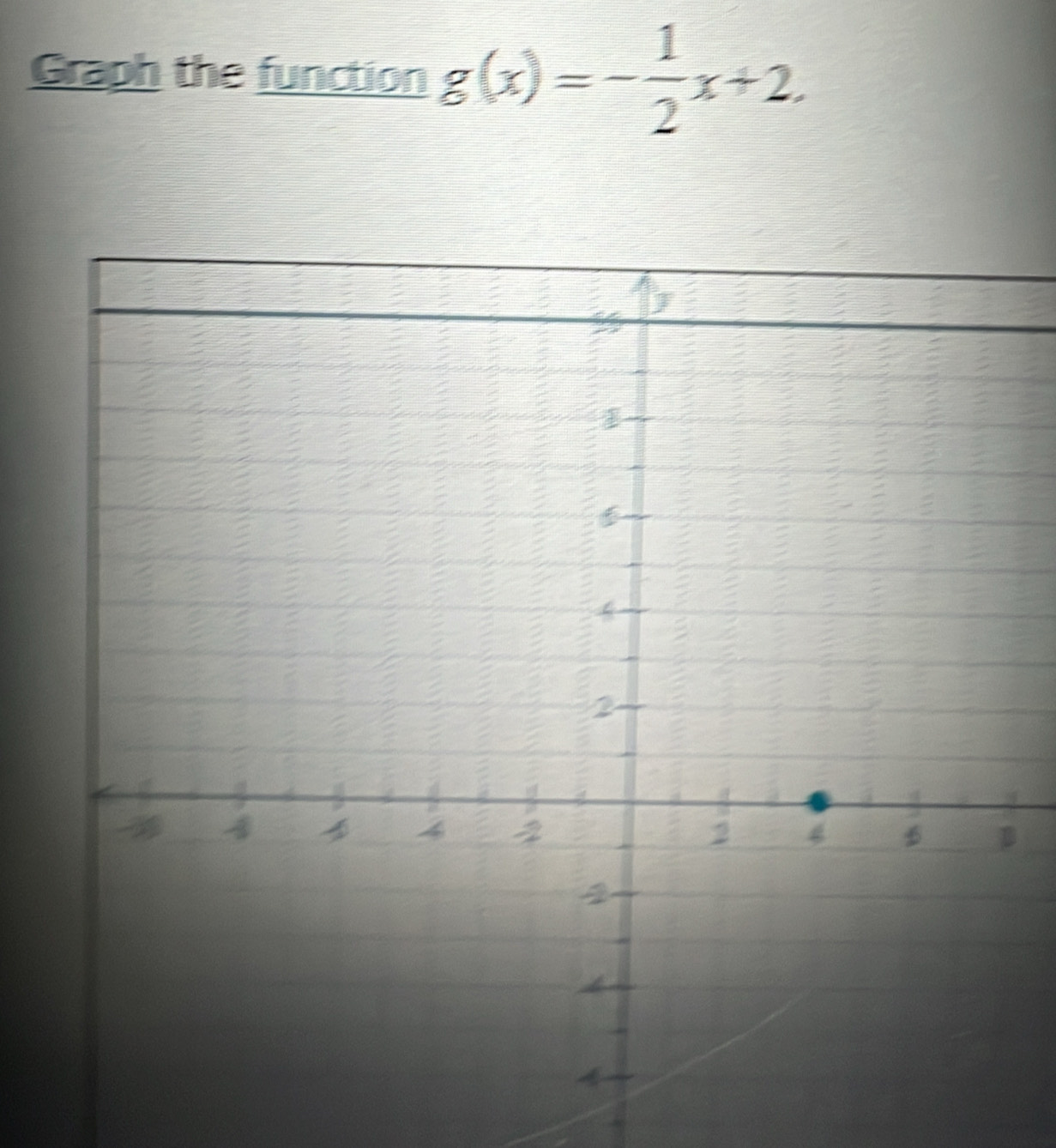 Graph the function g(x)=- 1/2 x+2.