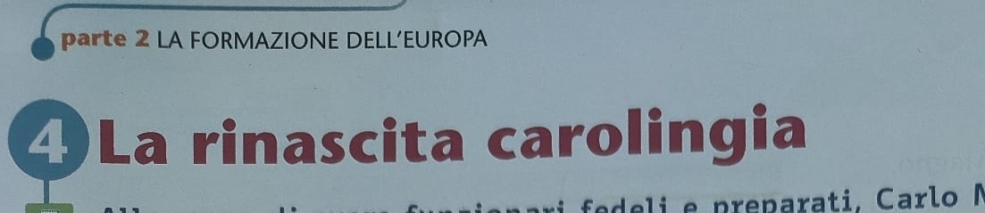 parte 2 LA FORMAZIONE DELL’EUROPA 
④ La rinascita carolingia 
deli e preparati, Carlo I