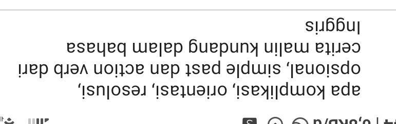 apa komplikasi, orientasi, resolusi, 
opsional, simple past dan action verb dari 
cerita malin kundang dalam bahasa 
Inggris