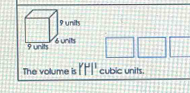 The volume is cubic units.