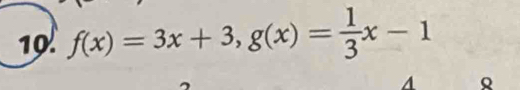 f(x)=3x+3, g(x)= 1/3 x-1
A Q