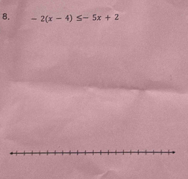 -2(x-4)≤ -5x+2