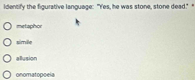 Solved: identify the figurative language: 