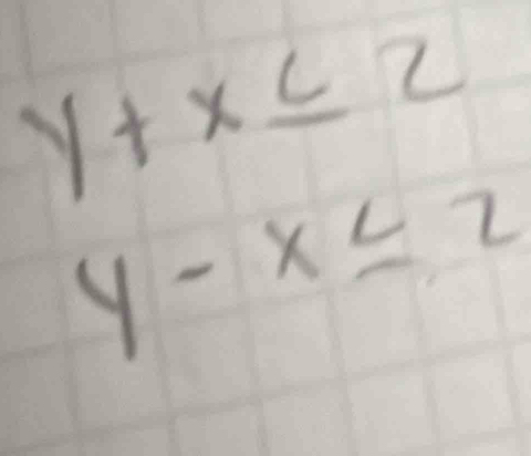 y+x≤ 2
y-x≤ 2