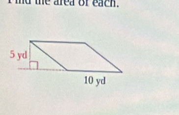 id the area of each.