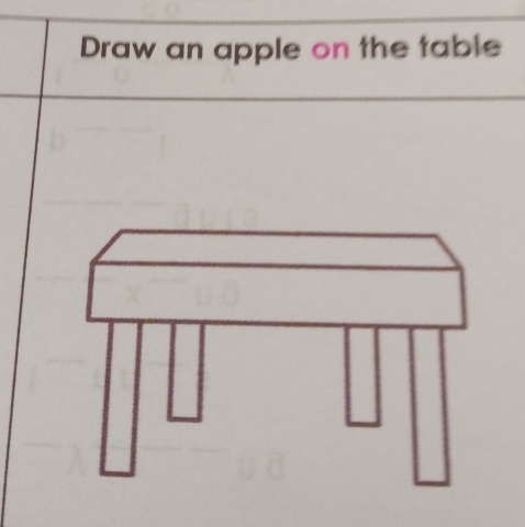 Draw an apple on the table