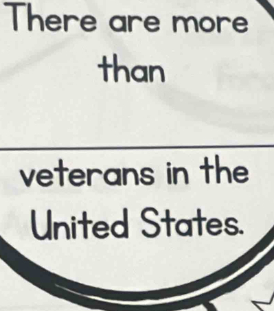 There are more 
than 
veterans in the 
United States.