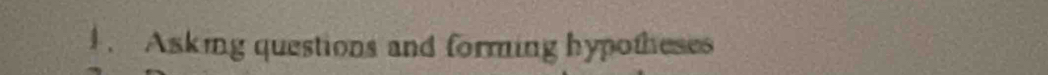 Asking questions and forming hypotheses
