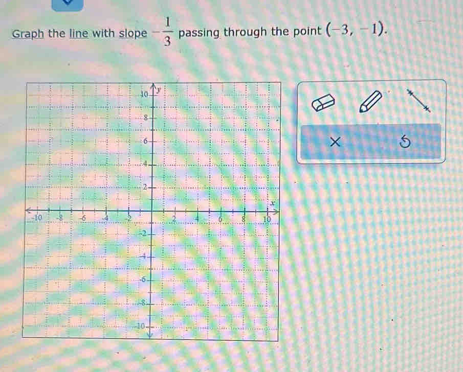 Graph the line with slope - 1/3  passing through the point (-3,-1). 
×