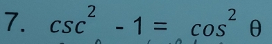 csc^2-1=cos^2θ