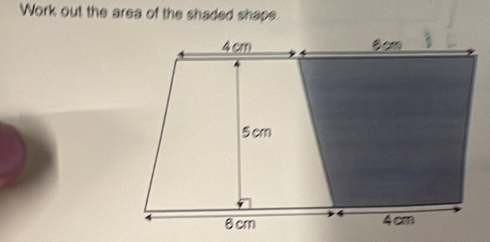 Work out the area of the shaded shape