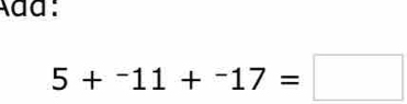 da:
5+^-11+^-17=□