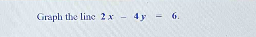 Graph the line 2x-4y=6.