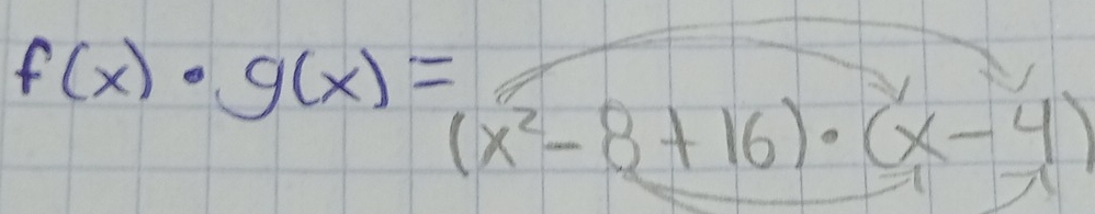 1
f(x)· g(x)=(x^2-8+16)· (x-4)