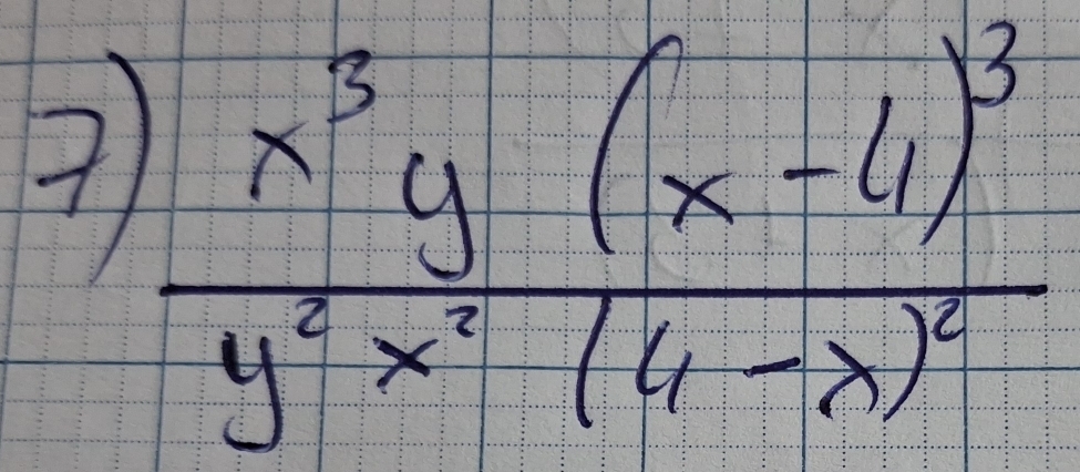 frac x^3y(x-4)^3y^5x^2+(4-x)^2