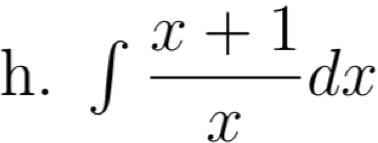 ∈t  (x+1)/x dx