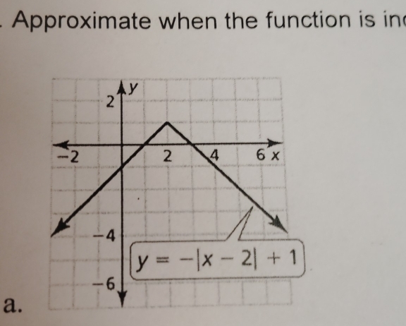 Approximate when the function is in
a.