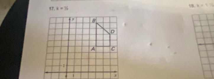 k=1/2 18. k=1^1/_2
y B 
D 
A C
-1
x